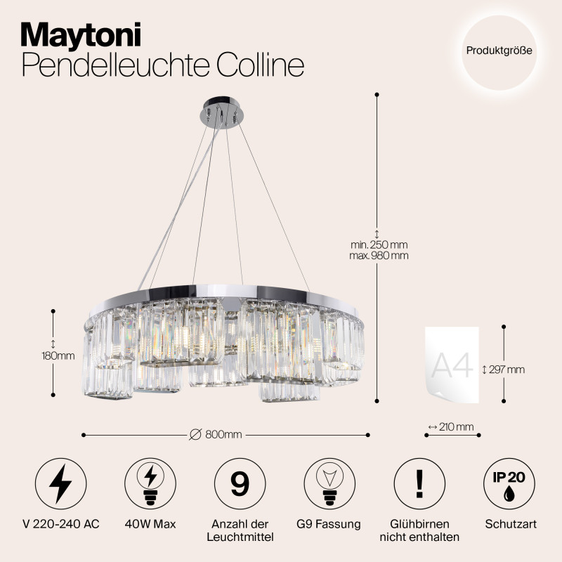 Подвесная люстра Maytoni MOD083PL-09CH