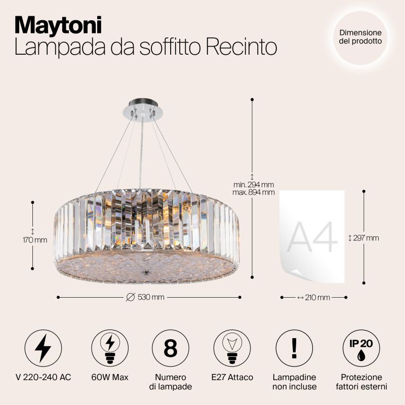 Подвесная люстра Maytoni MOD080CL-08CH