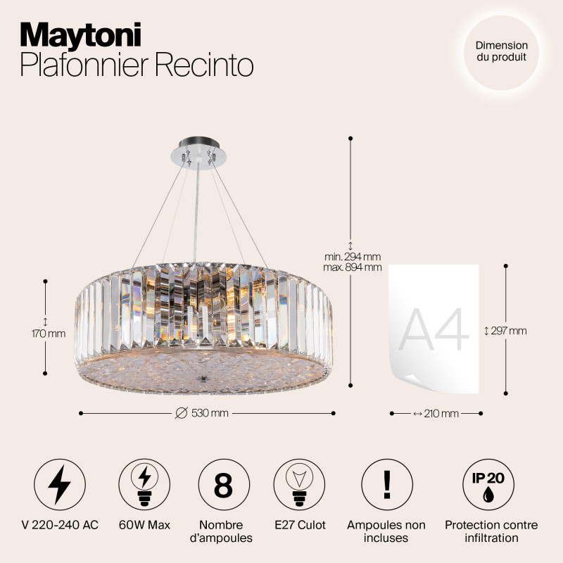 Подвесная люстра Maytoni MOD080CL-08CH