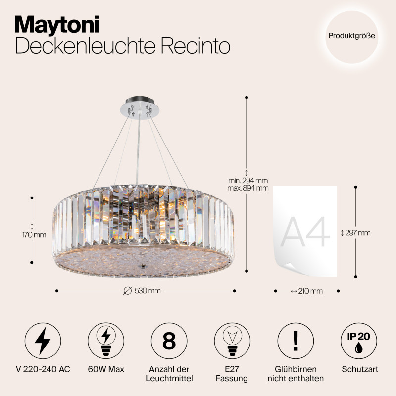 Подвесная люстра Maytoni MOD080CL-08CH