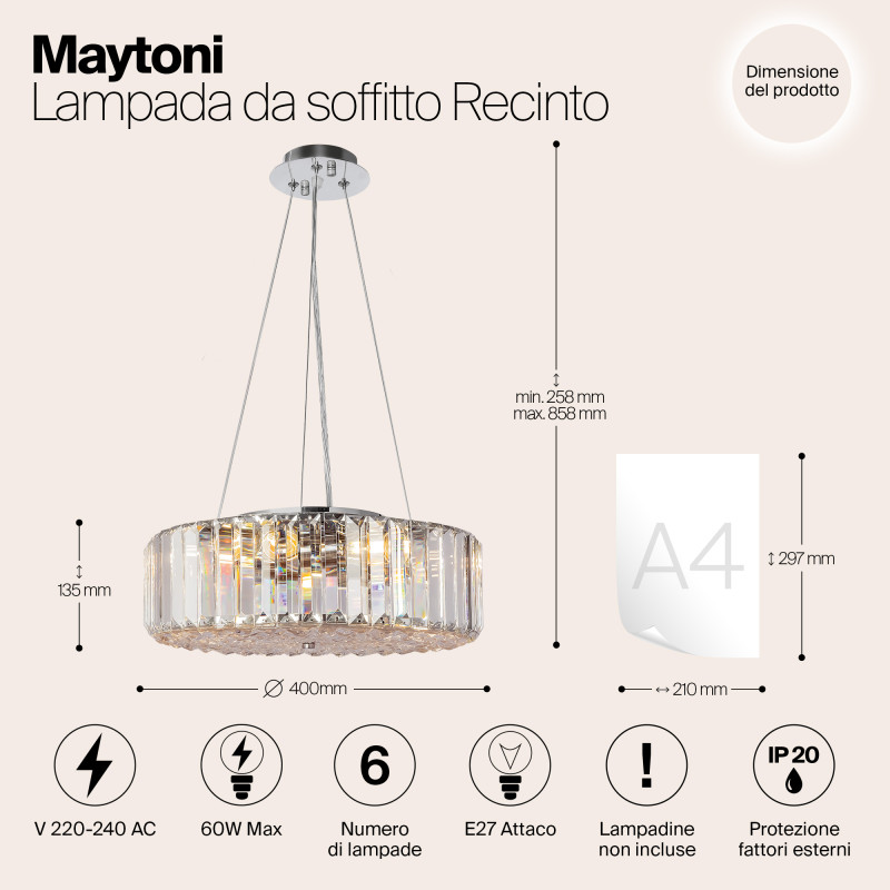 Подвесная люстра Maytoni MOD080CL-06CH