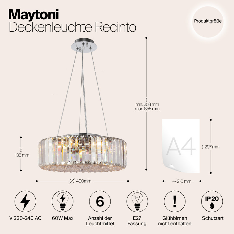 Подвесная люстра Maytoni MOD080CL-06CH