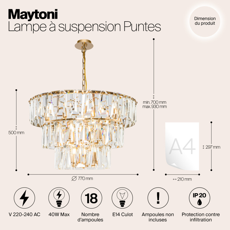 Каскадная люстра Maytoni MOD043PL-18G