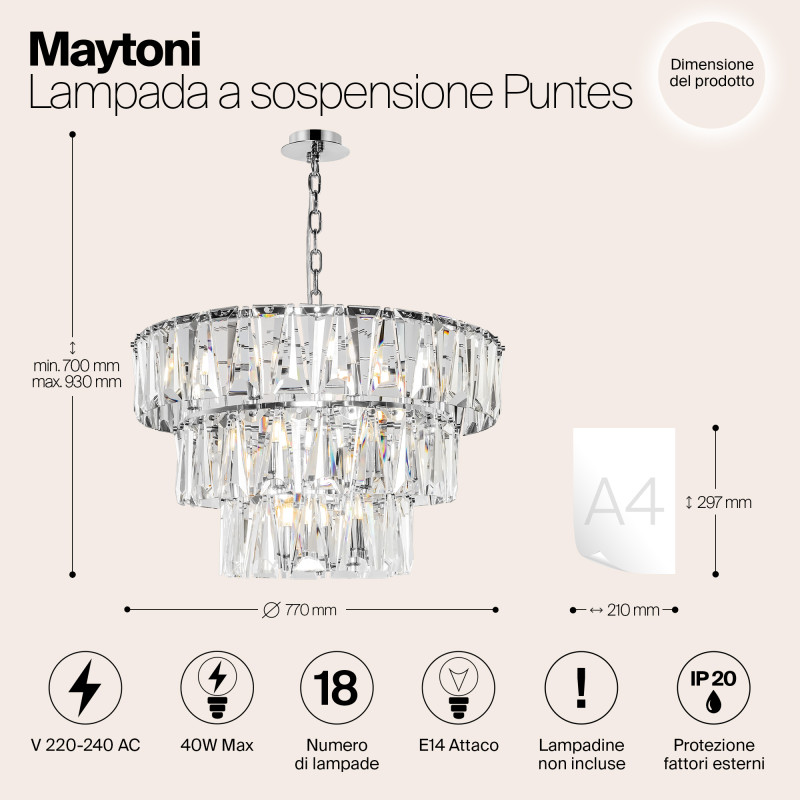 Каскадная люстра Maytoni MOD043PL-18CH