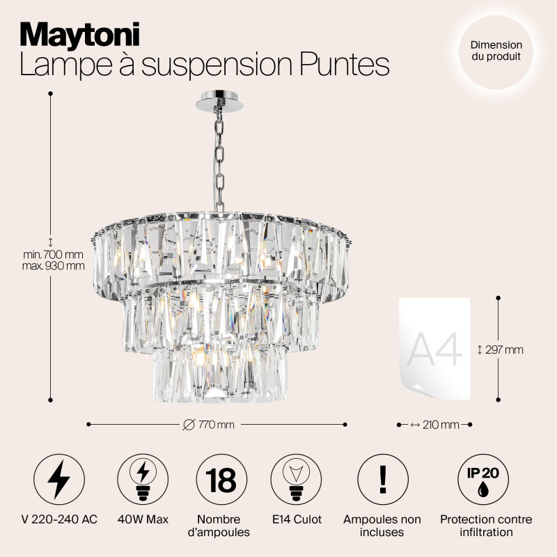 Каскадная люстра Maytoni MOD043PL-18CH