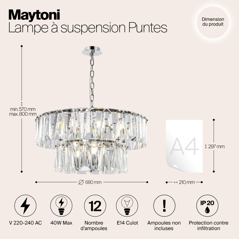 Каскадная люстра Maytoni MOD043PL-12CH