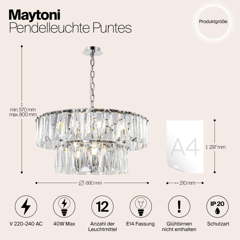 Каскадная люстра Maytoni MOD043PL-12CH