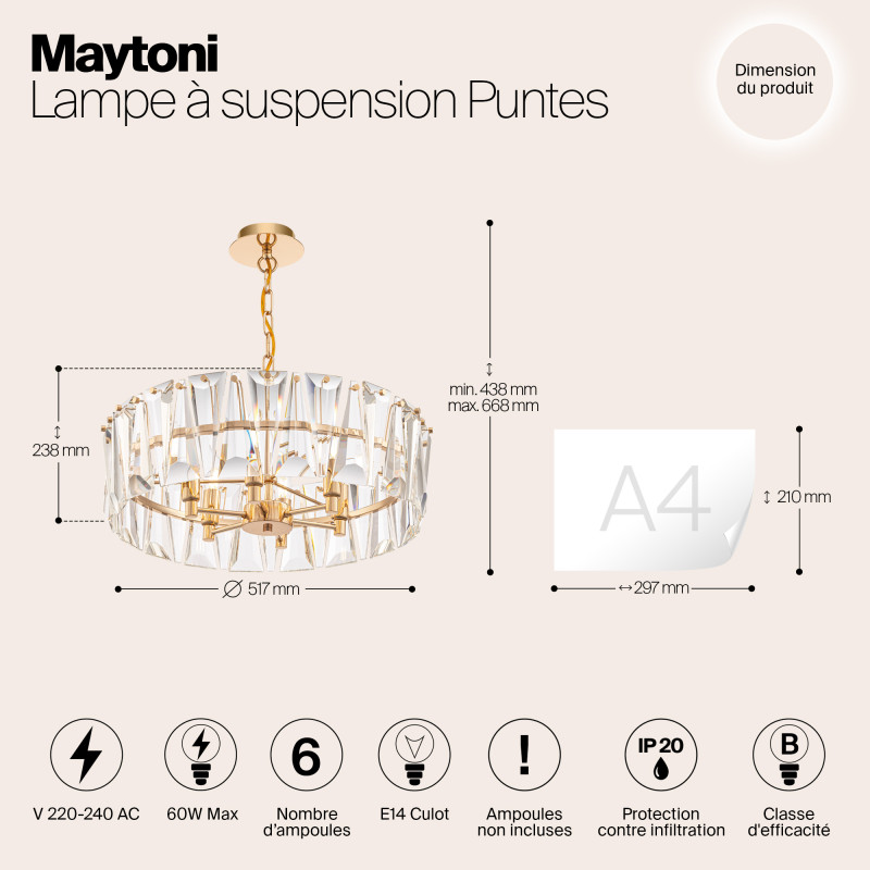 Подвесная люстра Maytoni MOD043PL-06G