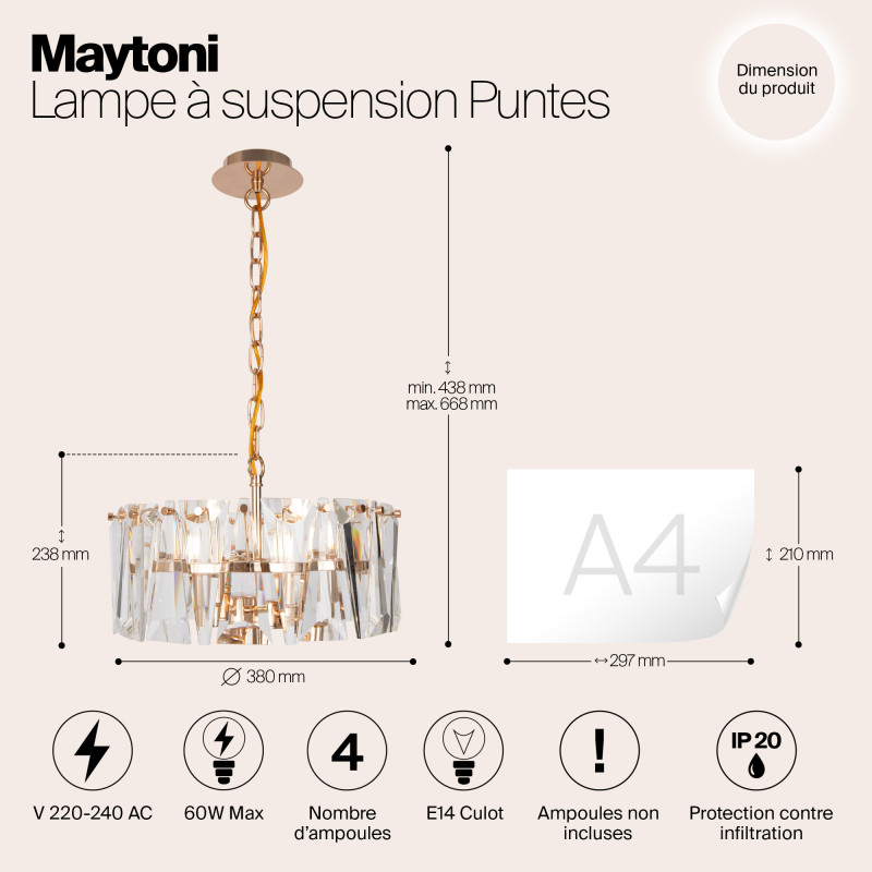 Подвесная люстра Maytoni MOD043PL-04G