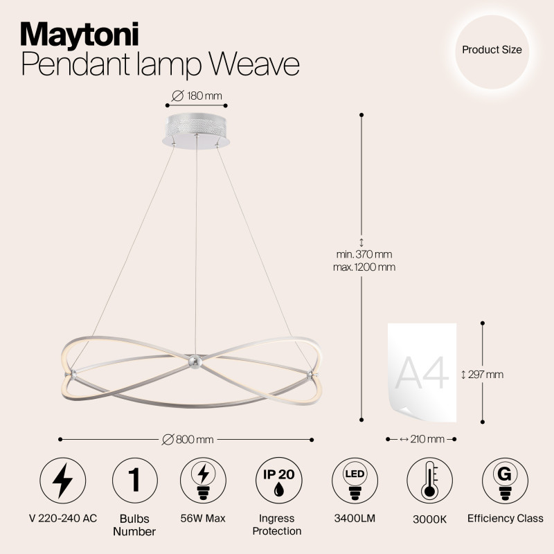 Подвесная люстра Maytoni MOD062PL-L56CH3K