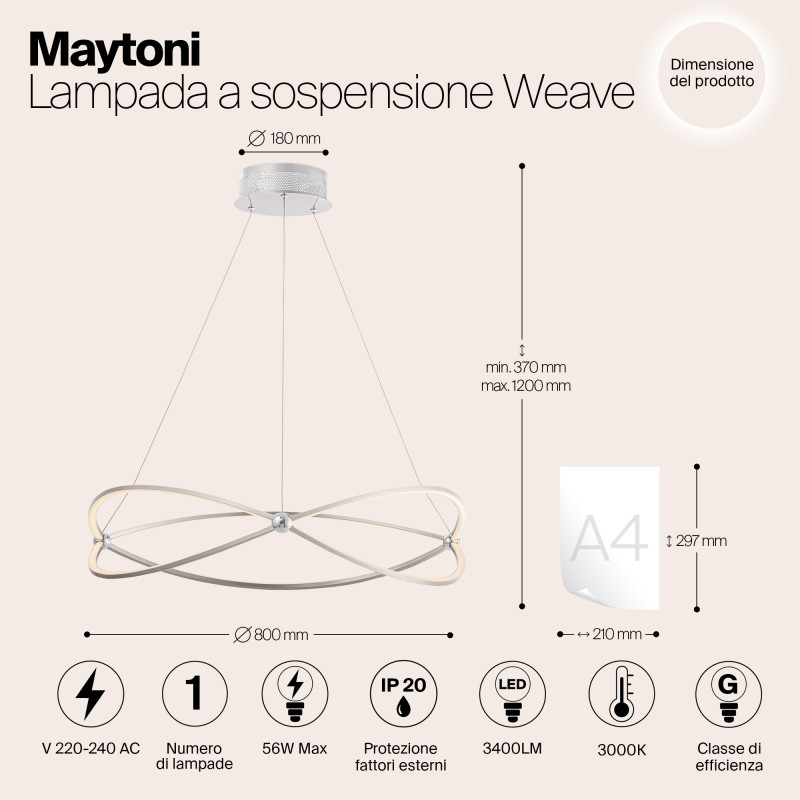 Подвесная люстра Maytoni MOD062PL-L56CH3K