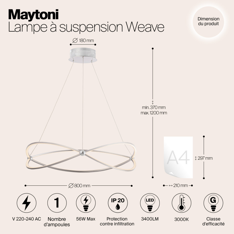 Подвесная люстра Maytoni MOD062PL-L56CH3K