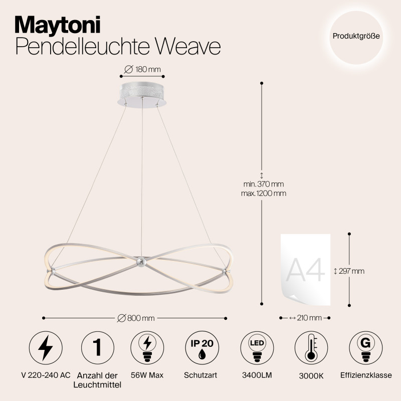 Подвесная люстра Maytoni MOD062PL-L56CH3K