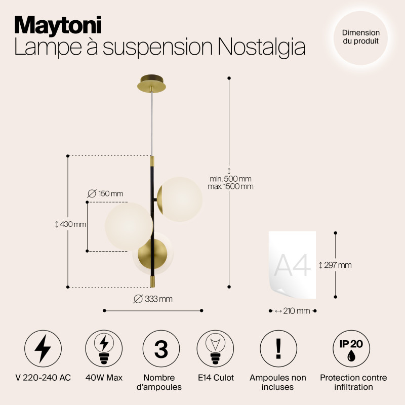 Подвесная люстра Maytoni MOD048PL-03G