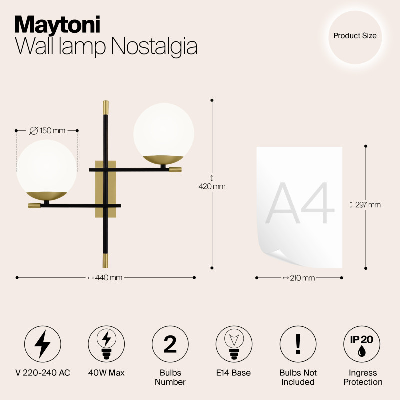 Бра Maytoni MOD050WL-02G