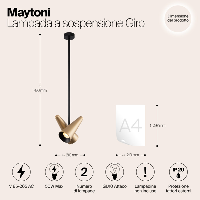 Подвесная люстра Maytoni MOD095PL-02BS