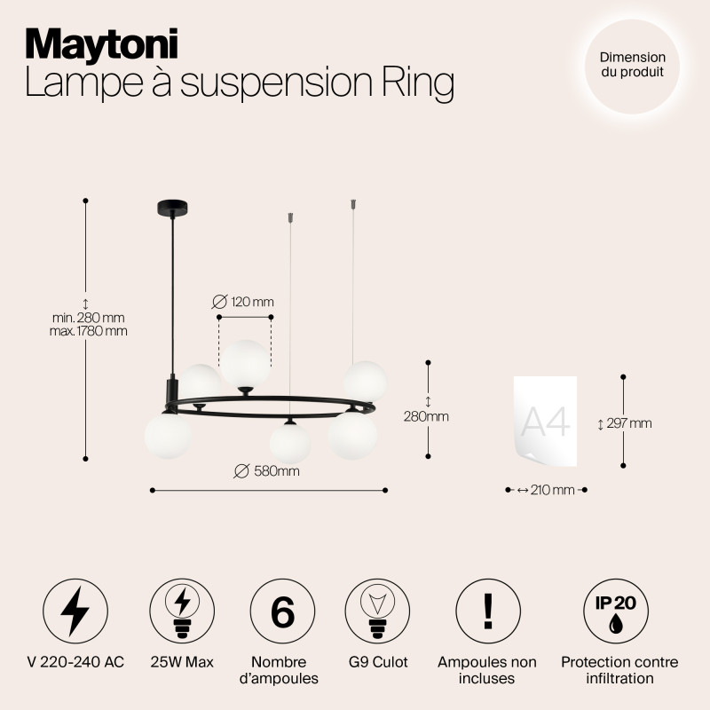 Подвесная люстра Maytoni MOD013PL-06B