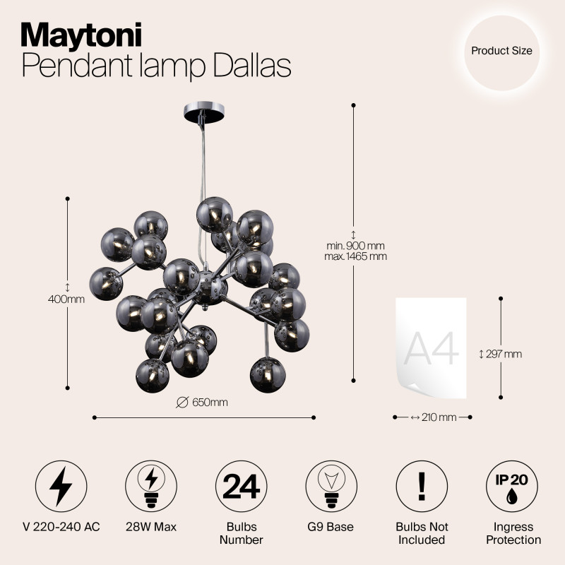 Подвесная люстра Maytoni MOD545PL-24G