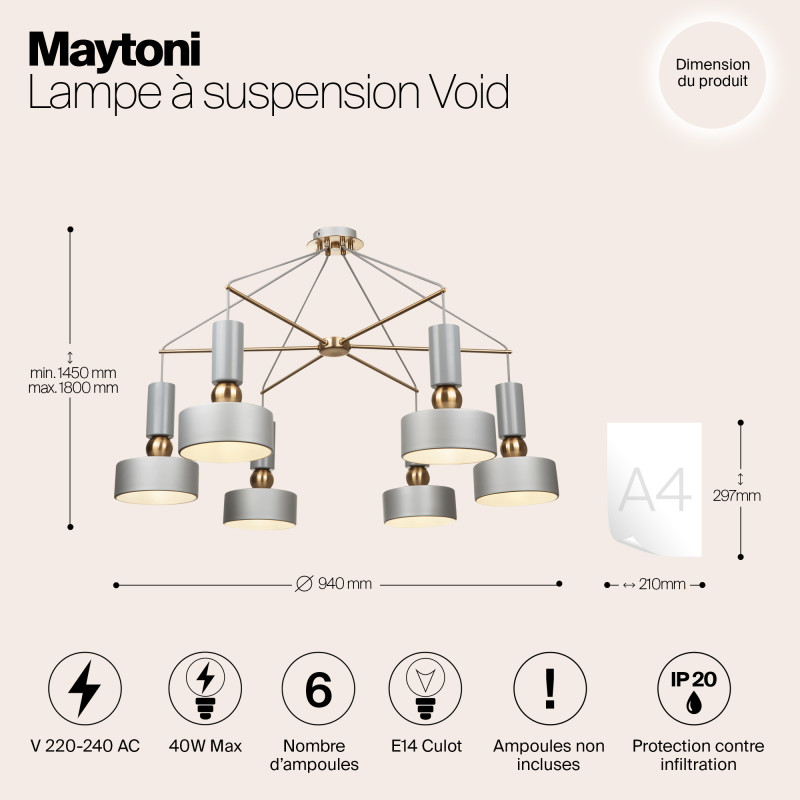 Накладная люстра Maytoni MOD030PL-06GR