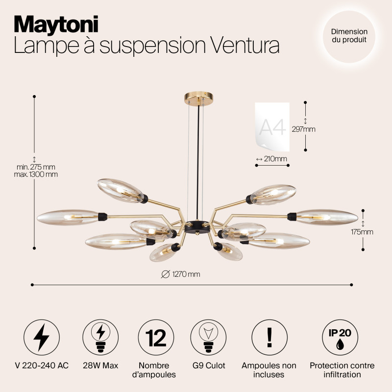 Подвесная люстра Maytoni MOD012CL-12G