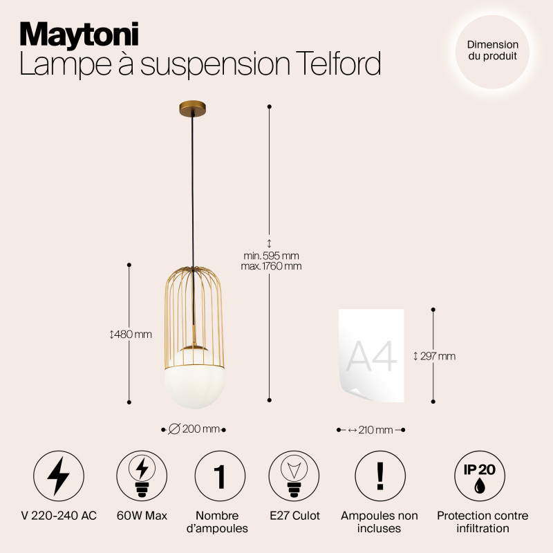 Подвесной светильник Maytoni P363PL-01G