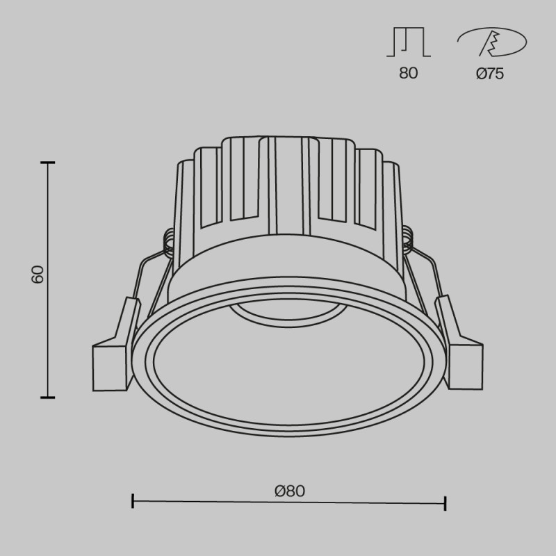 Встраиваемый светильник Maytoni Technical DL058-12W2.7K-B