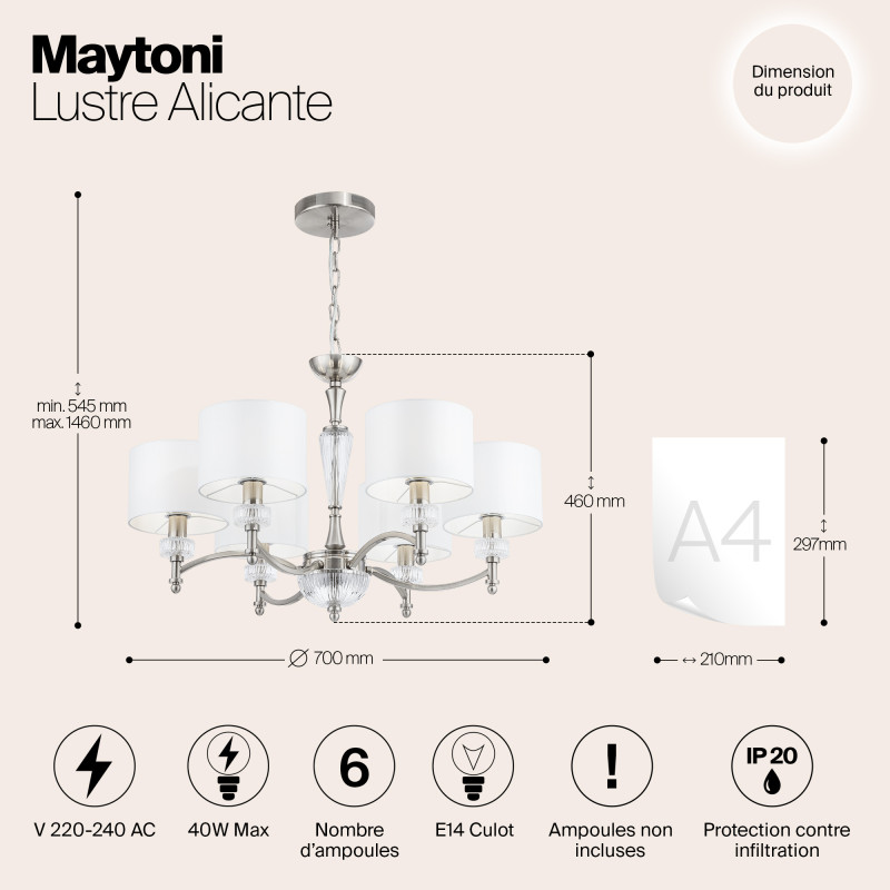 Подвесная люстра Maytoni MOD014CL-06N