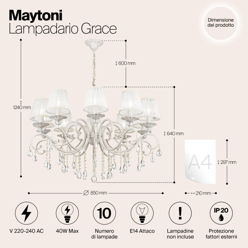 Подвесная люстра Maytoni ARM247-10-G