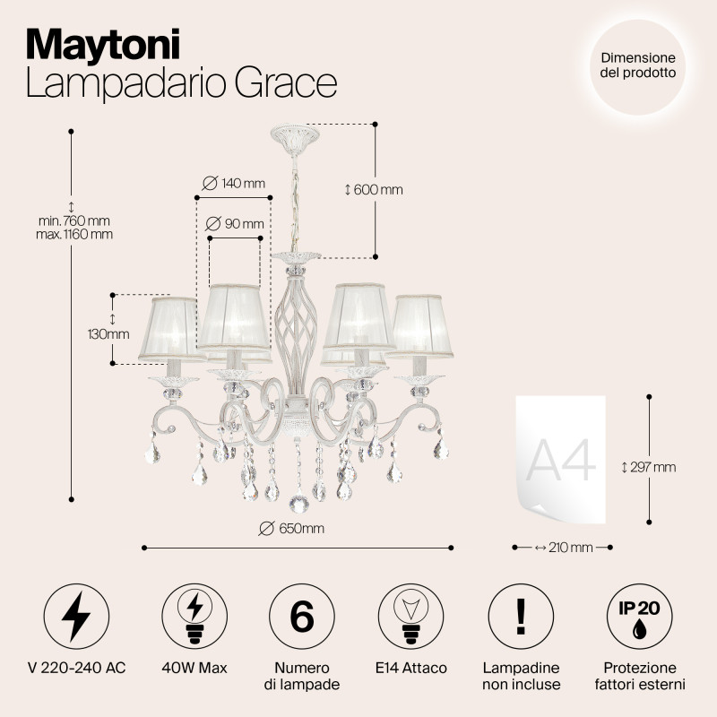 Подвесная люстра Maytoni ARM247-06-G