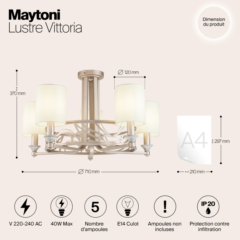 Люстра на штанге Maytoni H004CL-05BG