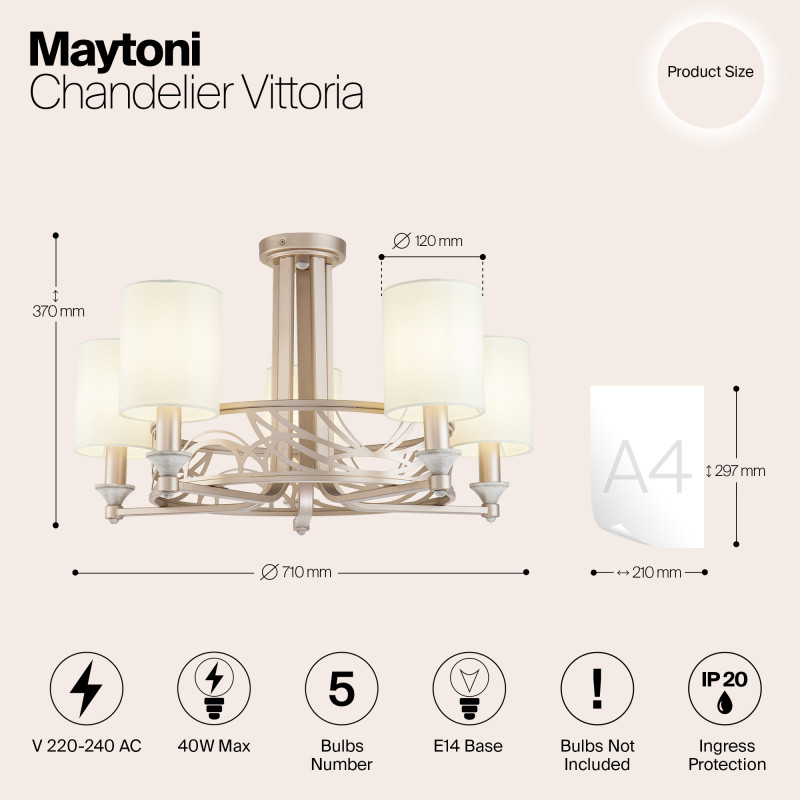 Люстра на штанге Maytoni H004CL-05BG