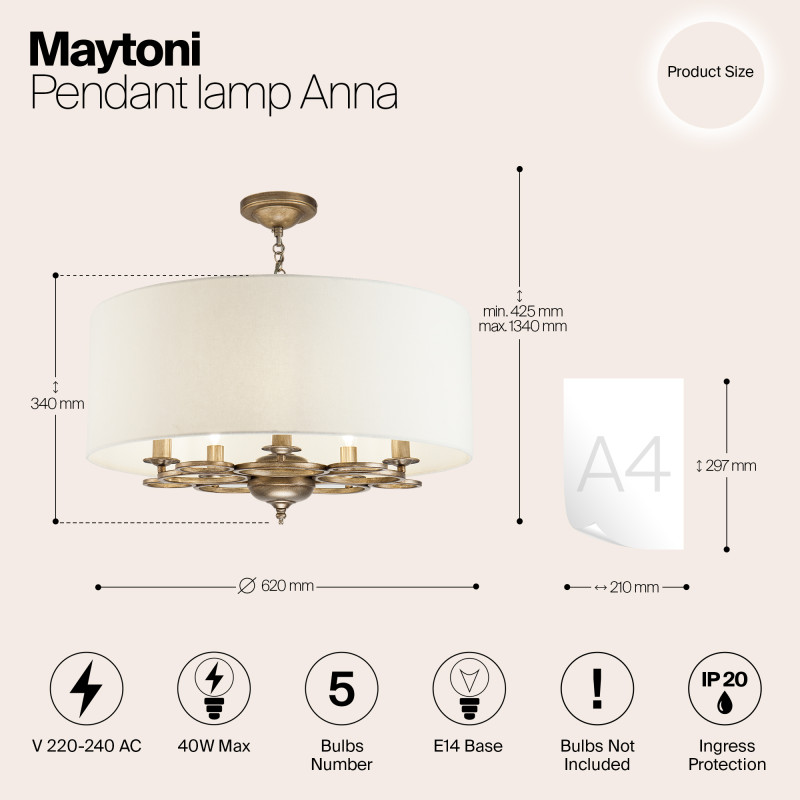 Подвесная люстра Maytoni H007PL-05G