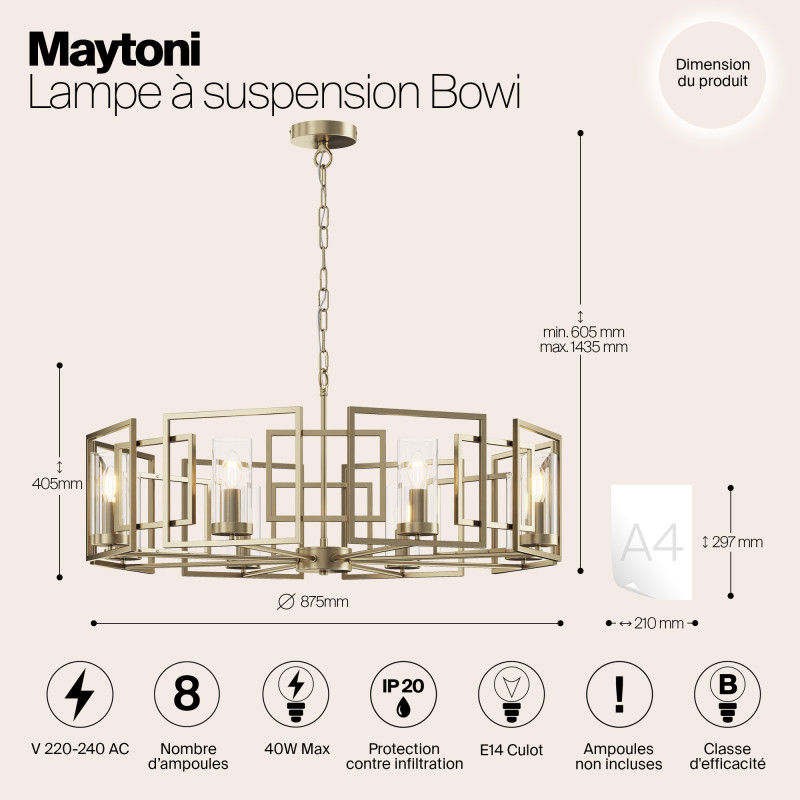 Подвесная люстра Maytoni H009PL-08G