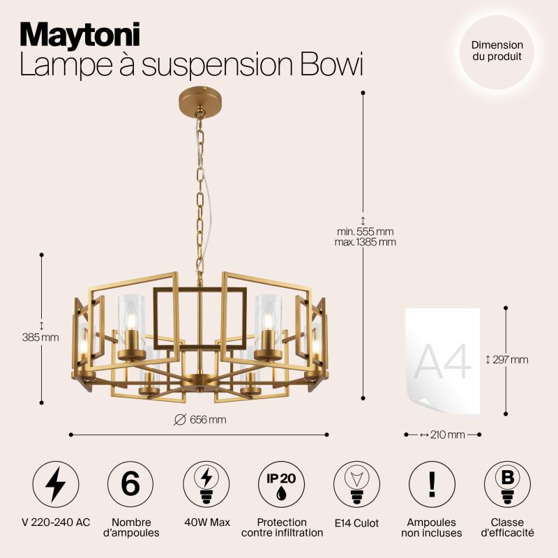 Подвесная люстра Maytoni H009PL-06G