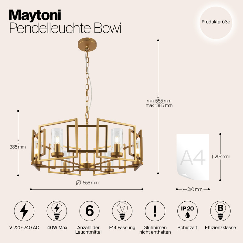 Подвесная люстра Maytoni H009PL-06G