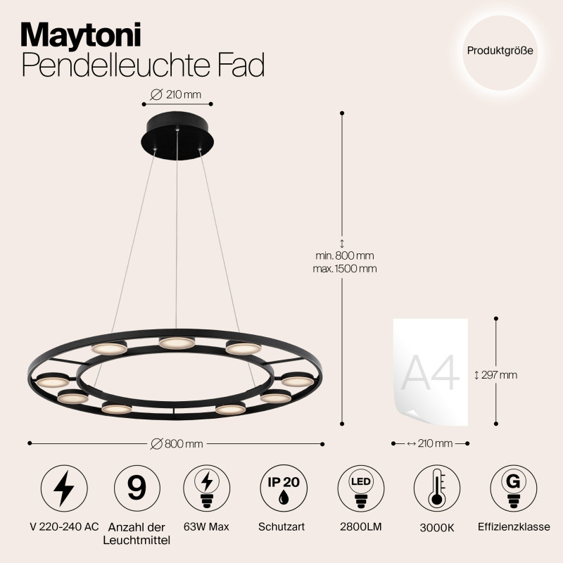 Подвесная люстра Maytoni MOD070PL-L63B3K