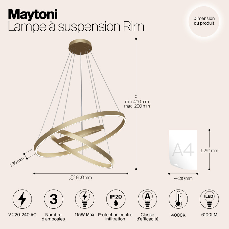 Подвесная люстра Maytoni MOD058PL-L100BS4K