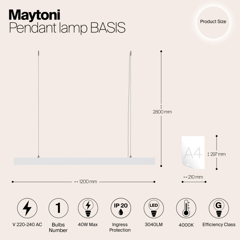 Линейный светильник Maytoni Technical P051PL-L40W4K