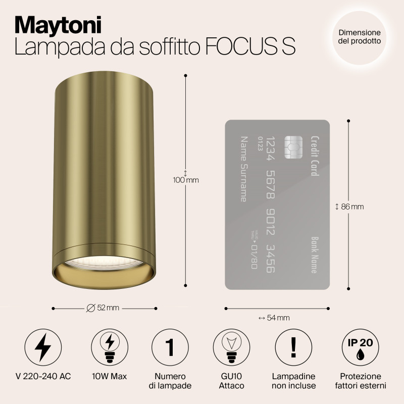 Накладной светильник Maytoni Technical C052CL-01BS