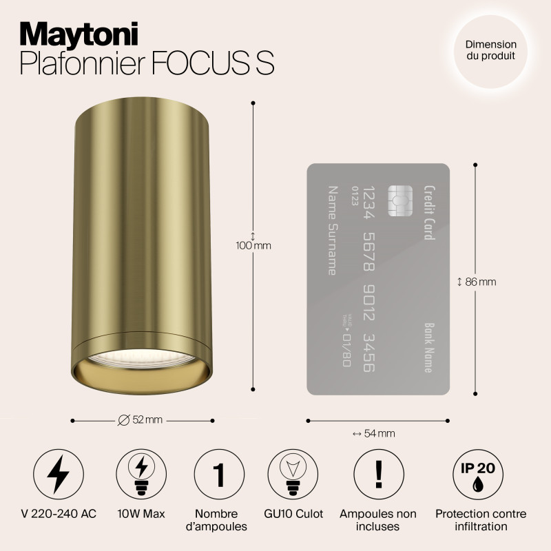 Накладной светильник Maytoni Technical C052CL-01BS