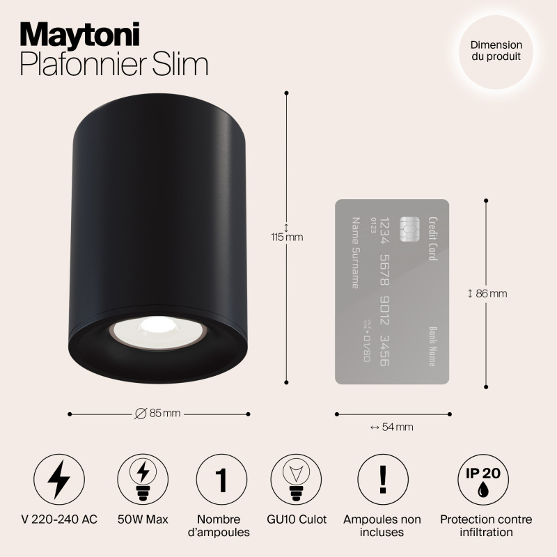 Накладной светильник Maytoni Technical C012CL-01B