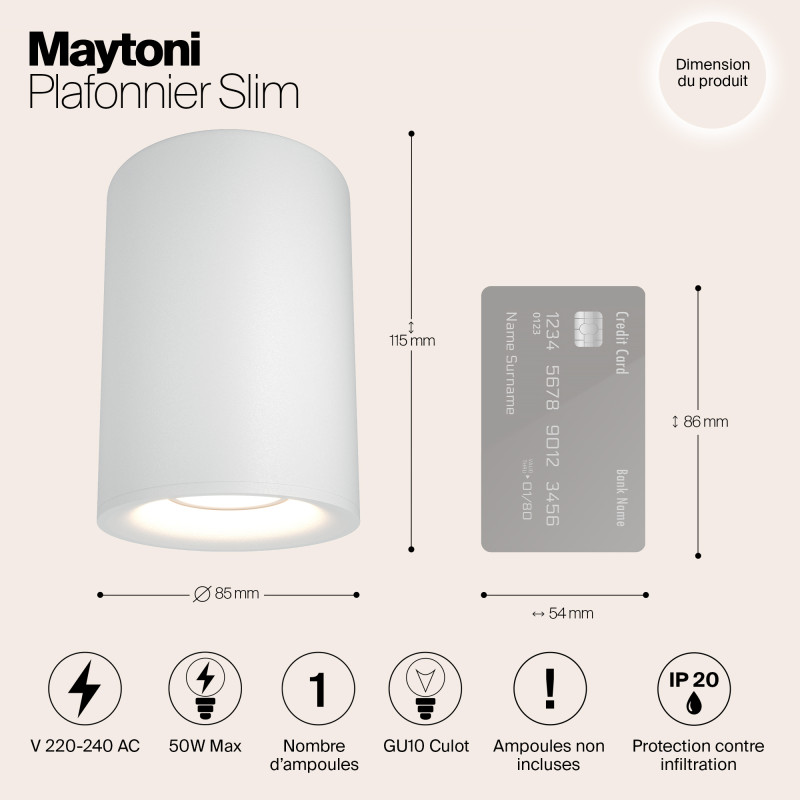 Накладной светильник Maytoni Technical C012CL-01W