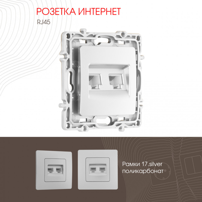 Розетка Arte Milano 217.45-2.silver