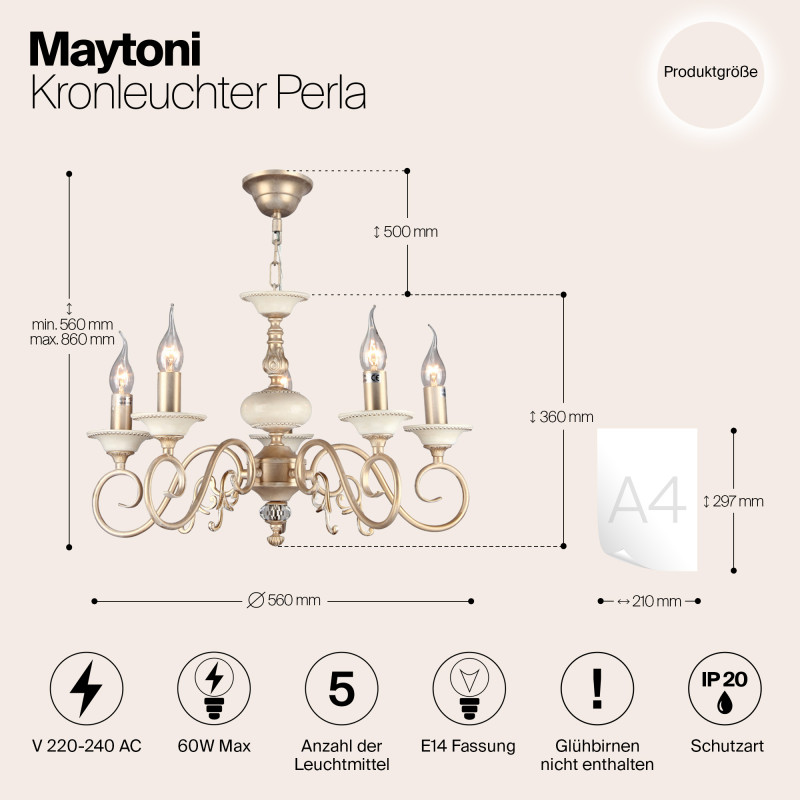 Подвесная люстра Maytoni ARM337-05-R