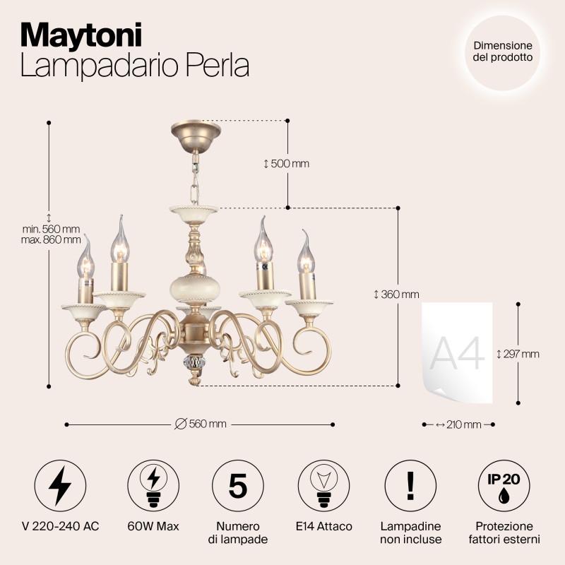 Подвесная люстра Maytoni ARM337-05-R