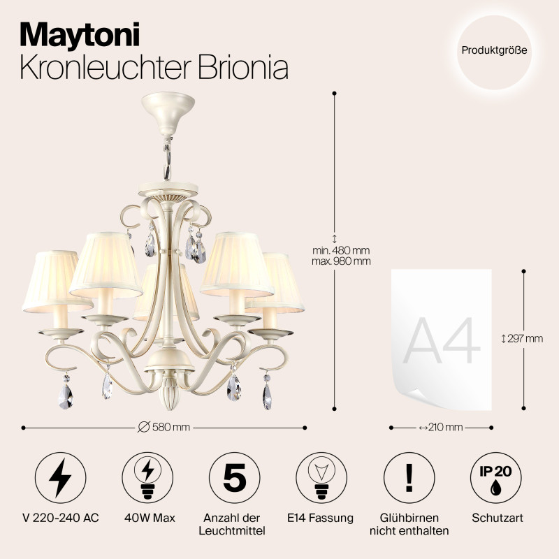 Подвесная люстра Maytoni ARM172-05-G