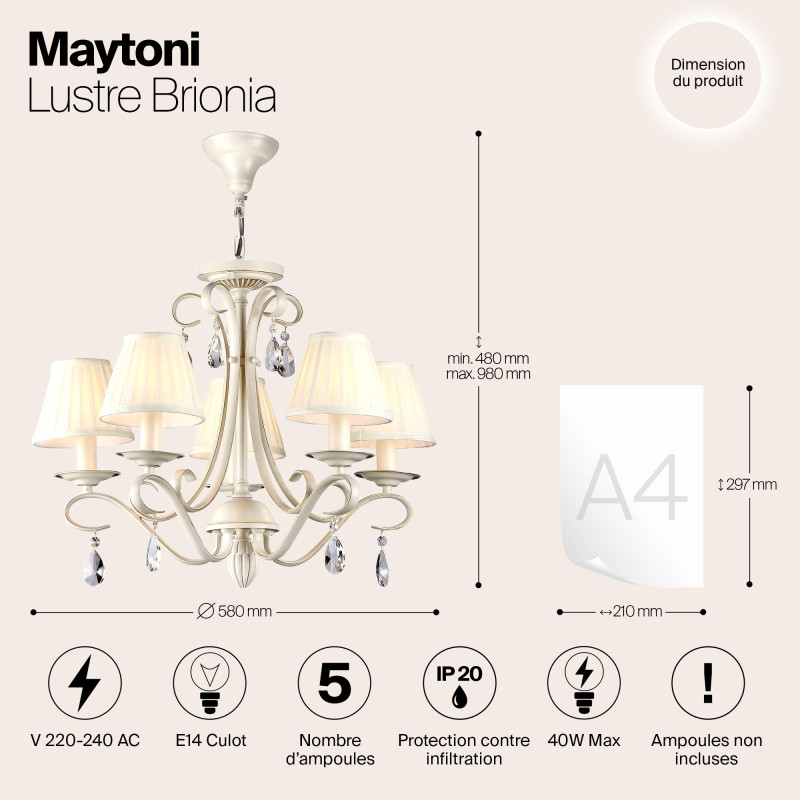 Подвесная люстра Maytoni ARM172-05-G