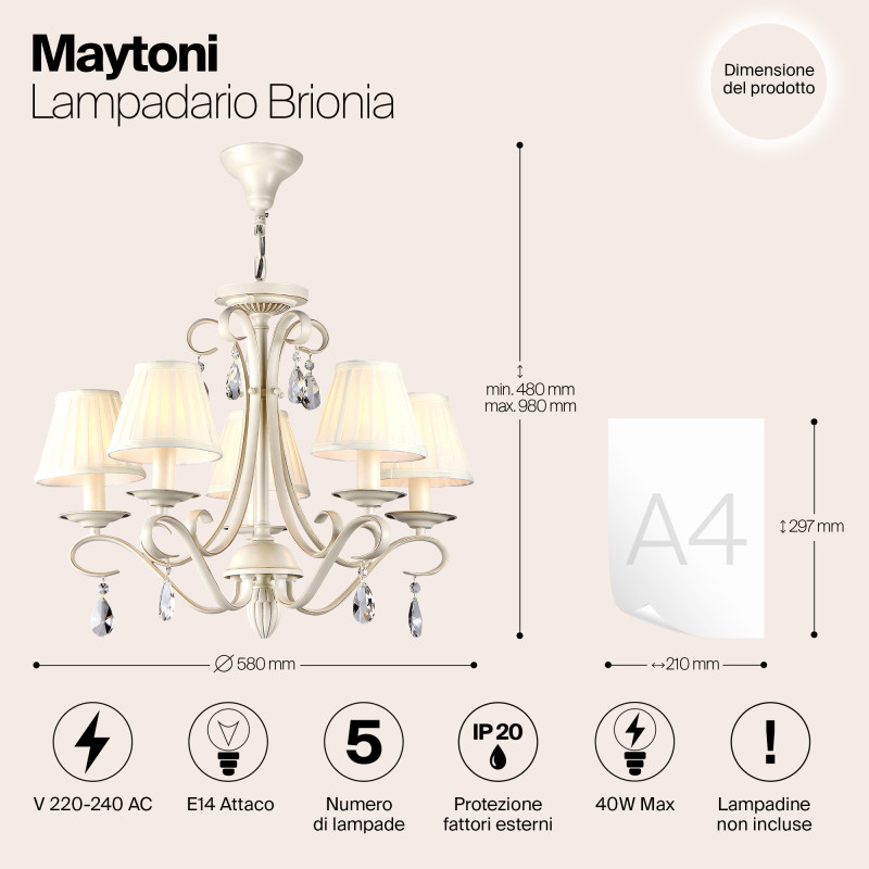 Подвесная люстра Maytoni ARM172-05-G