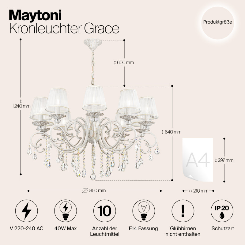 Подвесная люстра Maytoni ARM247-10-G