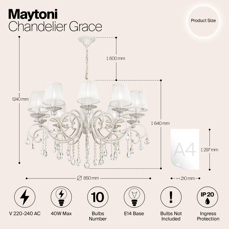 Подвесная люстра Maytoni ARM247-10-G